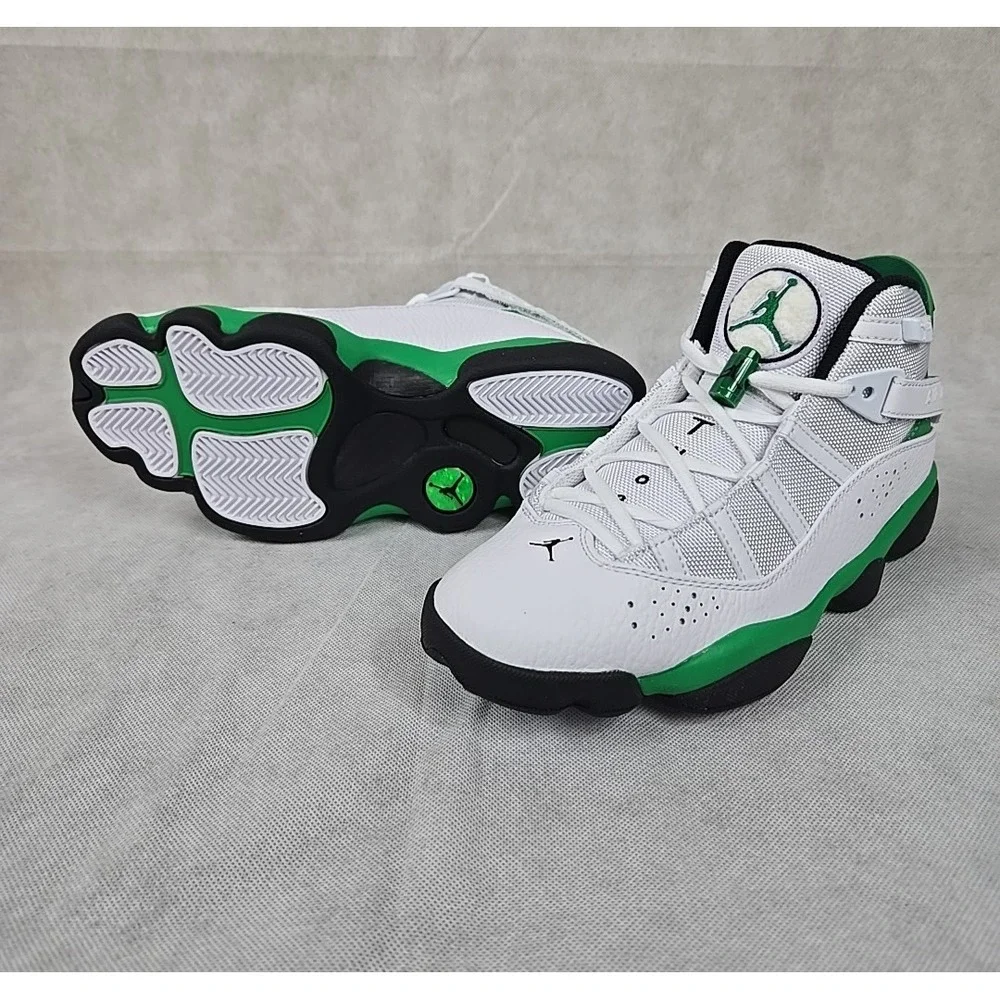 Nike Mens Size 7 Air Jordan 6 Rings Shoes Lucky‎ Green Sneakers 322992-131 NEW